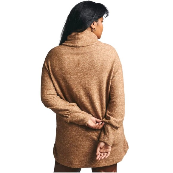 Maeve Anthropologie Soft Knit Cowl Neck Sweater Tan Bishop Sleeve Size L - Picture 3 of 16